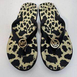 Michael Kors Jet Set Cheetah Print Flip Flop Sandals Womens Designer